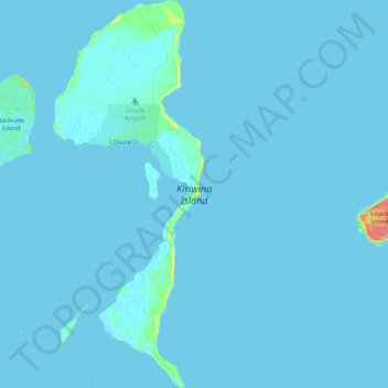 Kiriwina Island topographic map, elevation, terrain