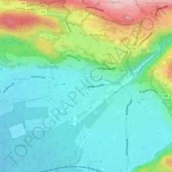 Gemeinde Thüringen topographic map, elevation, terrain