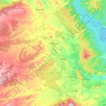 Bolbaite topographic map, elevation, terrain