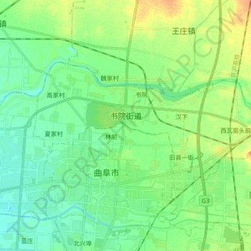 Shuyuan topographic map, elevation, terrain