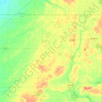 Winnebago County topographic map, elevation, terrain