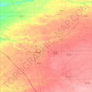 Clinton County topographic map, elevation, terrain
