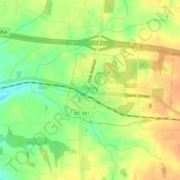 Bailey topographic map, elevation, terrain