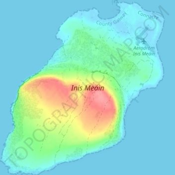 Inishmaan topographic map, elevation, terrain