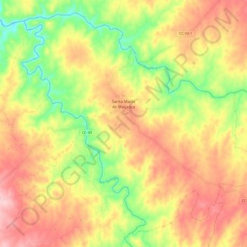 Santa Marta de Magasca topographic map, elevation, terrain