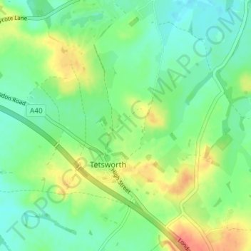 Tetsworth topographic map, elevation, terrain