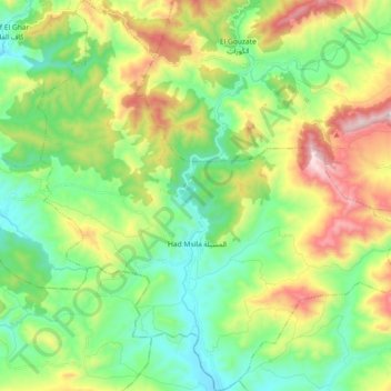 M'Sila topographic map, elevation, terrain