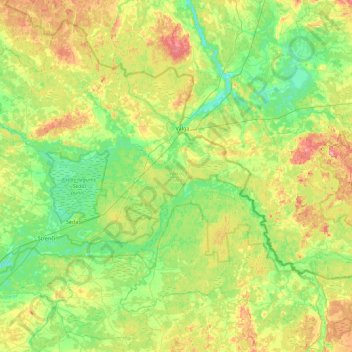 Valkas novads topographic map, elevation, terrain