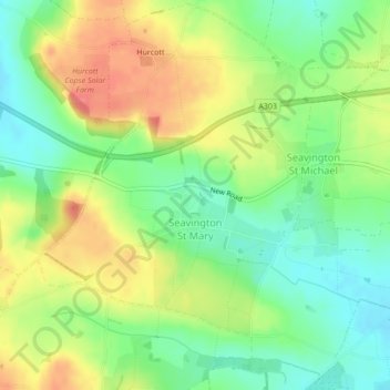 Seavington St Mary topographic map, elevation, terrain