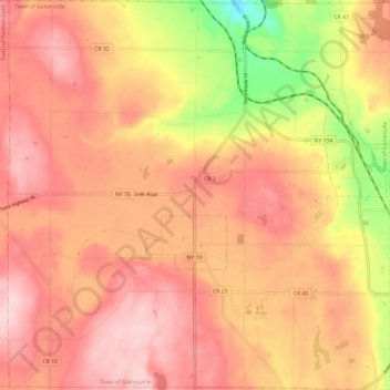 Town of Gainesville topographic map, elevation, terrain