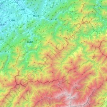 Jianshi topographic map, elevation, terrain