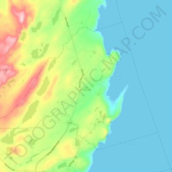 Flatrock topographic map, elevation, terrain