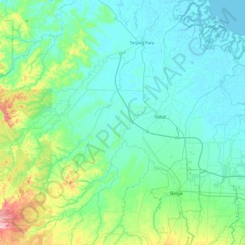 Sei Wampu topographic map, elevation, terrain