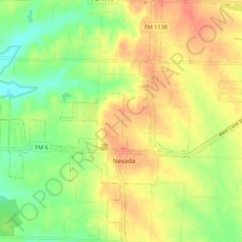 Nevada topographic map, elevation, terrain