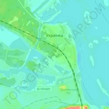Ukrainka topographic map, elevation, terrain
