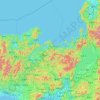 Prefectura de Kioto topographic map, elevation, terrain