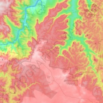 High Range topographic map, elevation, terrain