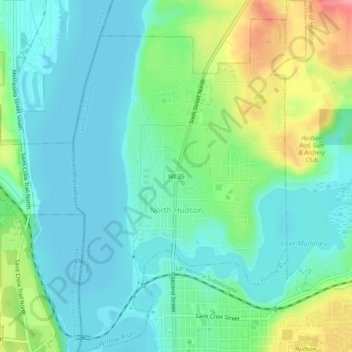 North Hudson topographic map, elevation, terrain