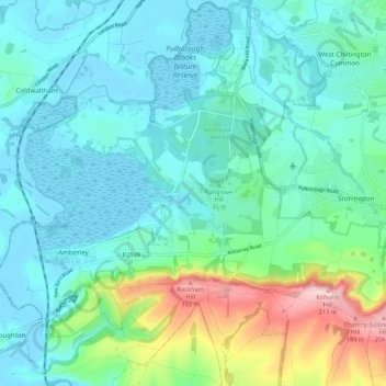 Parham topographic map, elevation, terrain