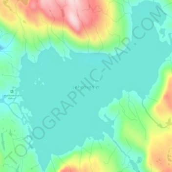 Løkjelsvatnet topographic map, elevation, terrain