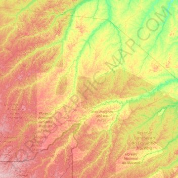 Feijó topographic map, elevation, terrain