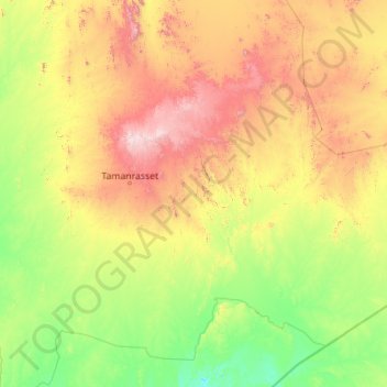 Tazrouk topographic map, elevation, terrain