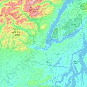 Mason County topographic map, elevation, terrain