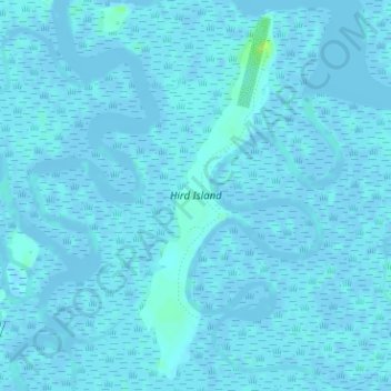 Hird Island topographic map, elevation, terrain