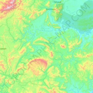 Tongod topographic map, elevation, terrain