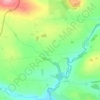 Mellifont topographic map, elevation, terrain