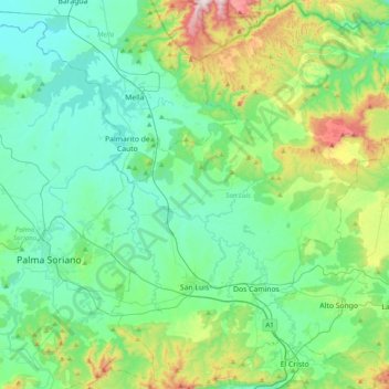 San Luis topographic map, elevation, terrain