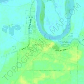 Prophetstown topographic map, elevation, terrain