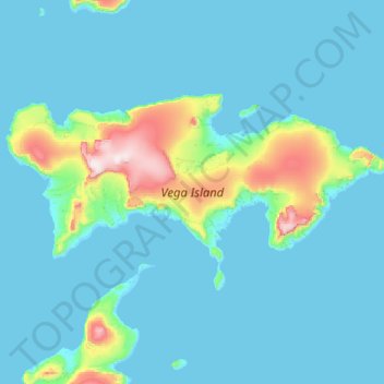 Vega Island topographic map, elevation, terrain