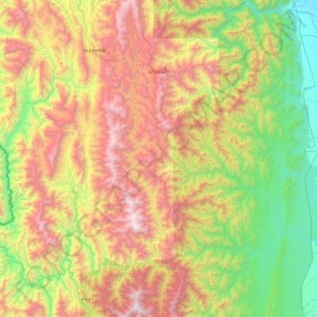 Hakha Township topographic map, elevation, terrain