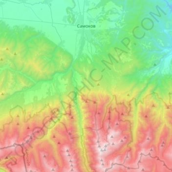 Samokov topographic map, elevation, terrain