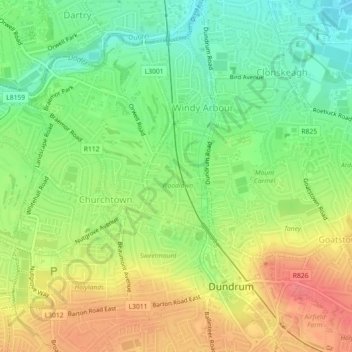 Churchtown-Woodlawn DED 1986 topographic map, elevation, terrain