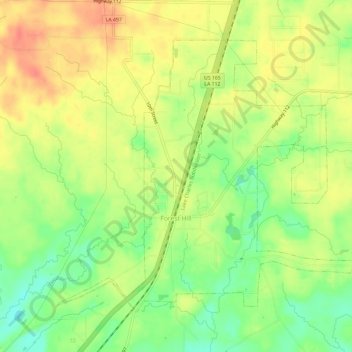 Forest Hill topographic map, elevation, terrain