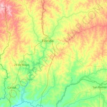 Rio Santa Lucia Chico topographic map, elevation, terrain