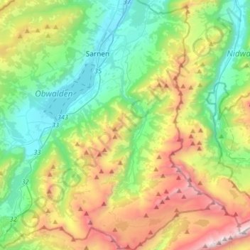 Kerns topographic map, elevation, terrain