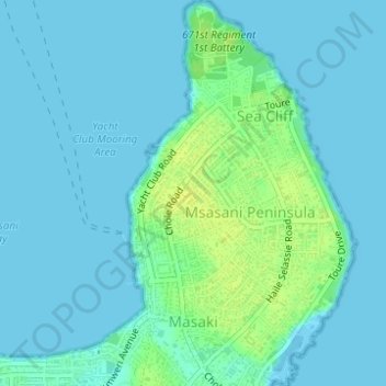 Masaki topographic map, elevation, terrain