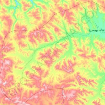 Tsahir topographic map, elevation, terrain