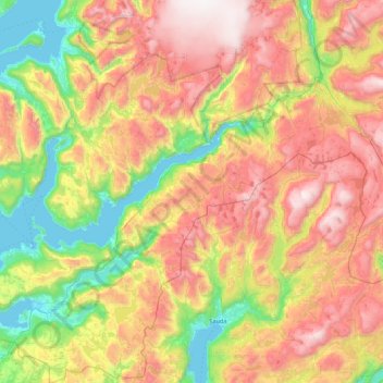 Etne topographic map, elevation, terrain