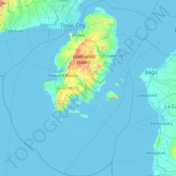 Guimaras topographic map, elevation, terrain