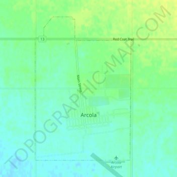 Arcola topographic map, elevation, terrain