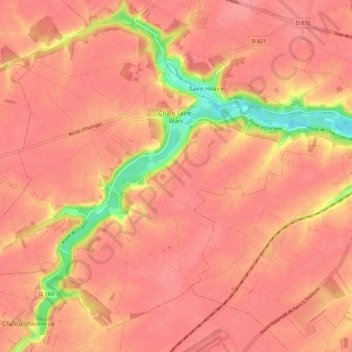 Chalo-Saint-Mars topographic map, elevation, terrain