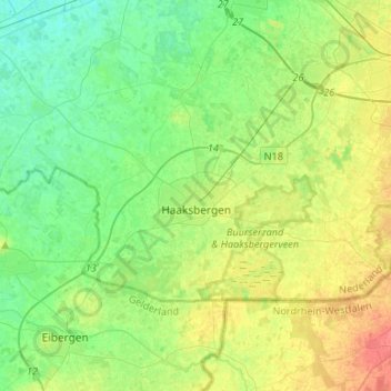 Haaksbergen topographic map, elevation, terrain