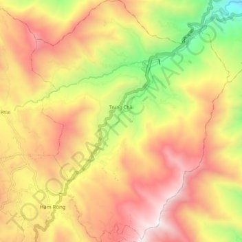 Xã Trung Chải topographic map, elevation, terrain