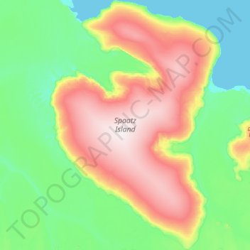 Spaatz Island topographic map, elevation, terrain