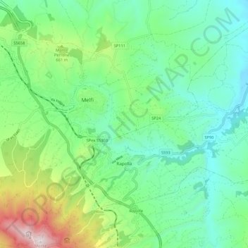 Rapolla topographic map, elevation, terrain