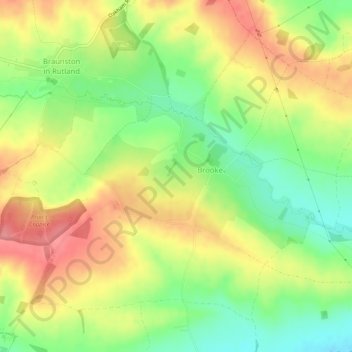 Brooke topographic map, elevation, terrain